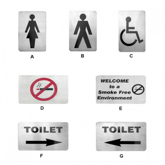 Toilet Wall Sign - Right Arrow, 120 x 80mm from TheFlyingFork. Sold in boxes of 1. Hospitality quality at wholesale price with The Flying Fork! 