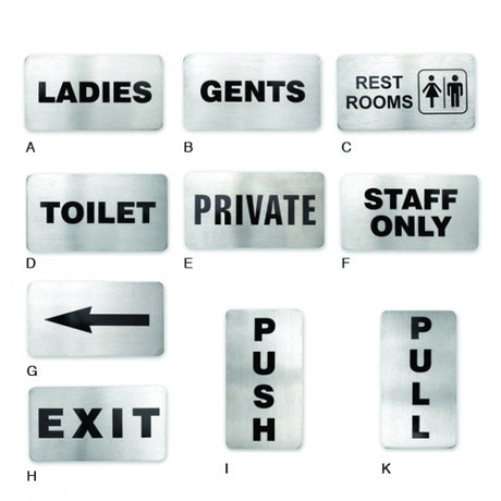 Rest Rooms Wall Sign - , 110 x 60mm from TheFlyingFork. Sold in boxes of 1. Hospitality quality at wholesale price with The Flying Fork! 