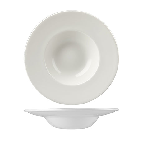 Wide Rim Bowl - 240mm from Churchill. made out of Porcelain and sold in boxes of 12. Hospitality quality at wholesale price with The Flying Fork! 